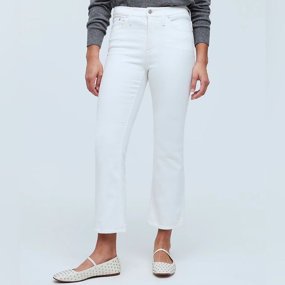 Madewell Kick Out Crop Jeans in White Size 33 NWT